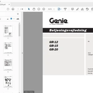 Genie GR-12 GR-15 GR-20 Betjeningsvejledning 133102DA - PDF DOWNLOAD