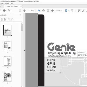 Genie GR-12 GR-15 GR-20 Betjeningsvejledning 97779DA PDF