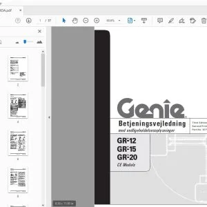 Genie GR-12 GR-15 GR-20 CE Models Betjeningsvejledning 97779DA - PDF DOWNLOAD