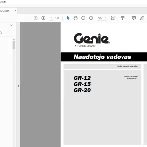 Genie GR-12 GR-15 GR-20 Naudotojo vadovas - PDF DOWNLOAD