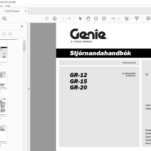 Genie GR-12 GR-15 GR-20 Stjórnandahandbók - PDF DOWNLOAD