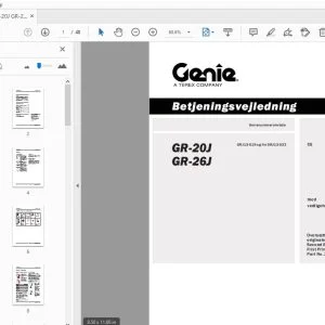 Genie GR-20J GR-26J Betjeningsvejledning 216596DA - PDF DOWNLOAD
