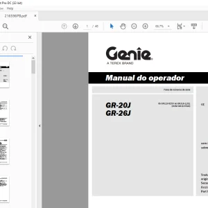 Genie GR-20J GR-26J Manual do operador 216596PB - PDF DOWNLOAD