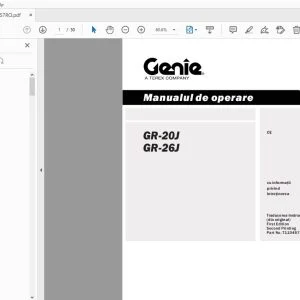 Genie GR-20J GR-26J Manualul de operare T110457RO - PDF DOWNLOAD