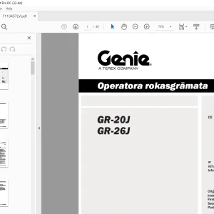 Genie GR-20J GR-26J Operatora rokasgrāmata T110457LV - PDF DOWNLOAD