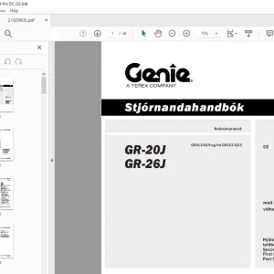 Genie GR-20J GR-26J Stjórnandahandbók 216596IS - PDF DOWNLOAD