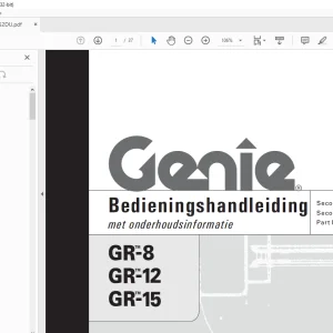 Genie GR-8 GR-12 GR-15 Bedieningshandleiding 97752DU - PDF DOWNLOAD