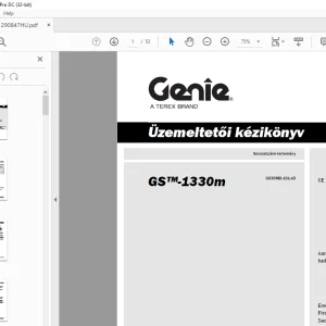 Genie GS-1330m Üzemeltetői kézikönyv 1290847HUGT - PDF DOWNLOAD
