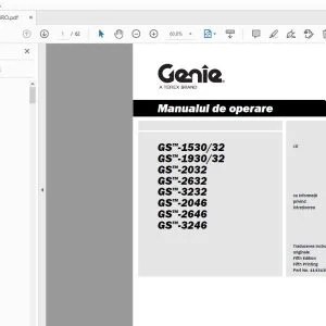 Genie GS-1530/32 GS-1930/32 GS-2032 GS-2632 GS-3232 GS-2046 GS-2646 GS-3246 Manualul de operare - PDF