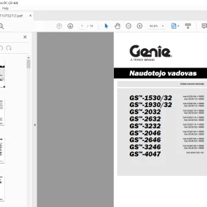Genie GS-1530/32 GS-1930/32 GS-2032 GS-2632 GS-3232 GS-2046 GS-2646 GS-3246 GS-4047 Naudotojo vadovas T107027LTGT - PDF DOWNLOAD