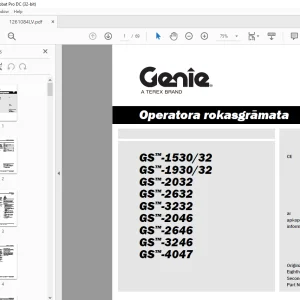 Genie GR-20J GR-26J Operatora rokasgrāmata 216596LVGT - PDF DOWNLOAD