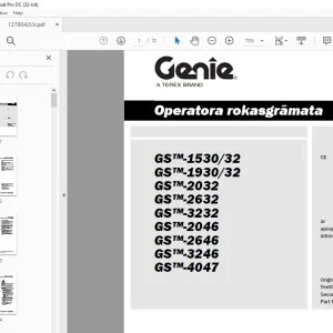 Genie GS-1530/32 GS-1930/32 GS-2032 GS-2632 GS-3232 GS-2046 GS-2646 GS-3246 GS-4047 Operatora rokasgrāmata 1278042LVGT - PDF DOWNLOAD