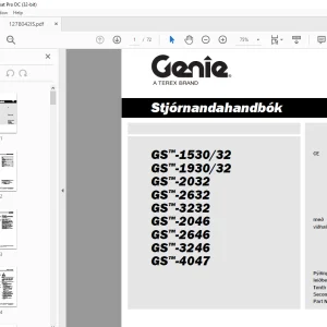 Genie GS-1530/32 GS-1930/32 GS-2032 GS-2632 GS-3232 GS-2046 GS-2646 GS-3246 GS-4047 Stjórnandahandbók