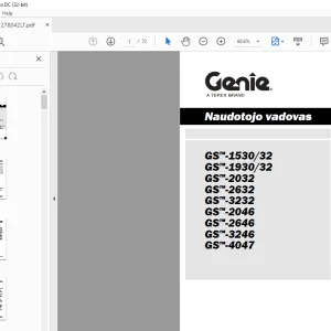Genie GS-153032 GS-193032 GS-2032 GS-2632 GS-3232 Naudotojo vadovas 1278042LTGT PDF
