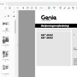 Genie GS-2032 GS-2632 Betjeningsvejledning 1000034DA - PDF DOWNLOAD