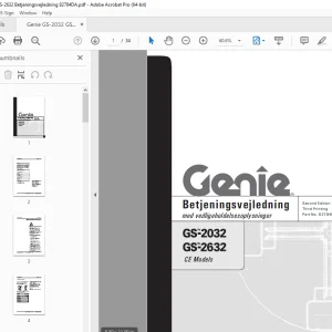 Genie GS-2032 GS-2632 Betjeningsvejledning 82784DA PDF  