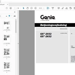 Genie GS-2032 GS-2632 Betjeningsvejledning 97570DA - PDF DOWNLOAD