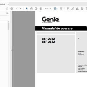 Genie GS-2032 GS-2632 Manualul de operare 1000034RO - PDF DOWNLOAD