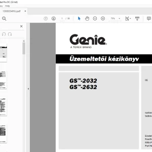 Genie GS-2032 GS-2632 Üzemeltetői kézikönyv 1000034HUGT - PDF DOWNLOAD