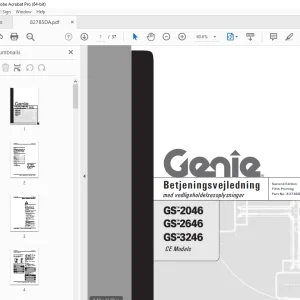 Genie GS-2046 GS-2646 GS-3246 Betjeningsvejledning 82785DA PDF
