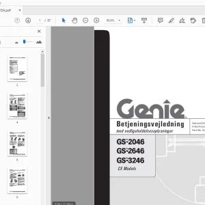 Genie GS-2046 GS-2646 GS-3246 CE Models Betjeningsvejledning 82785DA - PDF DOWNLOAD