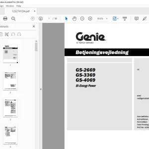 Genie GS-2669 GS-3369 GS-4069 Betjeningsvejledning 1252741DA PDF