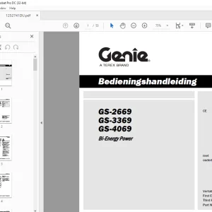Genie GS-2669 GS-3369 GS-4069 Bi-Energy Power Bedieningshandleiding 1252741DU