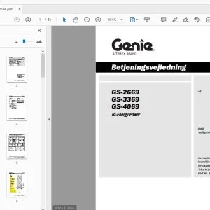 Genie GS-2669 GS-3369 GS-4069 Bi-Energy Power Betjeningsvejledning 1252741DA - PDF