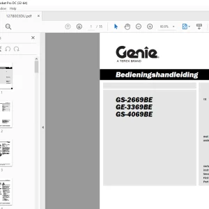 Genie GS-2669BE GE-3369BE GS-4069BE Bedieningshandleiding 1278003 PDF