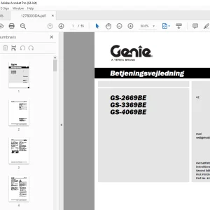 Genie GS-2669BE GS-3369BE GS-4069BE Betjeningsvejledning 1278003GTDA PDF