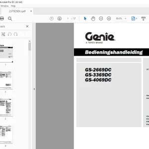 Genie GS-2669DC GS-3369DC GS-4069DC Bedieningshandleiding 237929DU - PDF