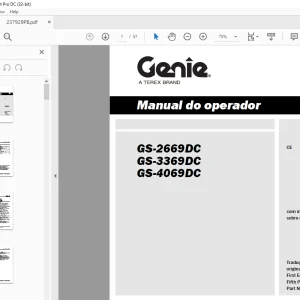 Genie GS-2669DC GS-3369DC GS-4069DC Manual do operador 237929PB - PDF