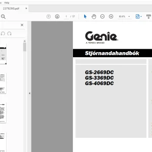 Genie GS-2669DC GS-3369DC GS-4069DC Stjórnandahandbók 237929IS PDF