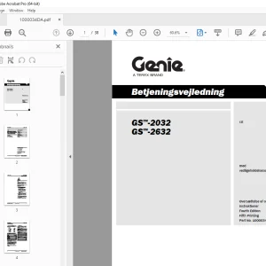 Genie GS-2669RT GS-3369RT GS-4069RT Betjeningsvejledning 1000034DA PDF