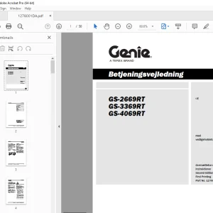 Genie GS-2669RT GS-3369RT GS-4069RT Betjeningsvejledning 1278001GTDA PDF
