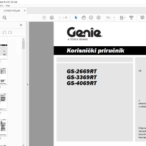 Genie GS-2669RT GS-3369RT GS-4069RT Korisnički priručnik 1278001HZGT PDF