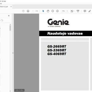 Genie GS-2669RT GS-3369RT GS-4069RT Naudotojo vadovas 1278001LTGT - PDF DOWNLOAD