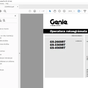 Genie GS-2669RT GS-3369RT GS-4069RT Operatora rokasgrāmata 230495LV PDF