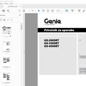 Genie GS-2669RT GS-3369RT GS-4069RT Priročnik za uporabo 1278001SL PDF