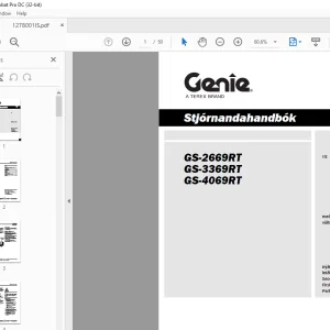 Genie GS-2669RT GS-3369RT GS-4069RT Stjórnandahandbók 1278001ISGT