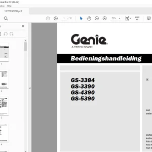 Genie GS-3384 GS-3390 GS-4390 GS-5390 Bedieningshandleiding 1278050 - PDF