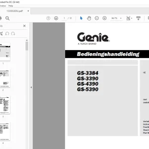 Genie GS-3384 GS-3390 GS-4390 GS-5390 Bedieningshandleiding 133553DU - PDF