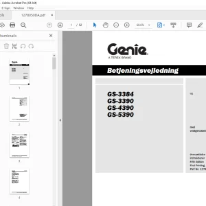 Genie GS-3384 GS-3390 GS-4390 GS-5390 Betjeningsvejledning 1278050GTDA PDF