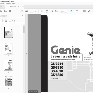 Genie GS-3384 GS-3390 GS-4390 GS-5390 Betjeningsvejledning 82828DA PDF