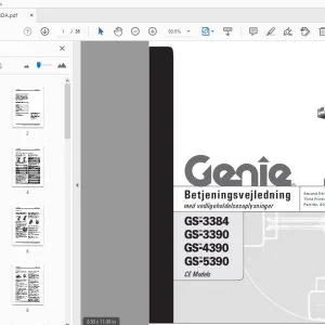 Genie GS-3384 GS-3390 GS-4390 GS-5390 CE Models Betjeningsvejledning 82828DA - PDF