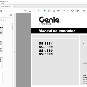 Genie GS-3384 GS-3390 GS-4390 GS-5390 Manual do operador 1278050PB PDF