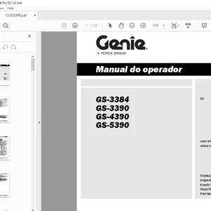 Genie GS-3384 GS-3390 GS-4390 GS-5390 Manual do operador 133553PB PDF