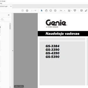 Genie GS-3384 GS-3390 GS-4390 GS-5390 Naudotojo vadovas 133553LT - PDF