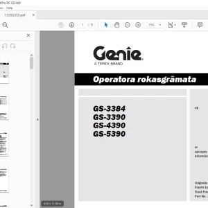 Genie GS-3384 GS-3390 GS-4390 GS-5390 Operatora rokasgrāmata 133553LV PDF