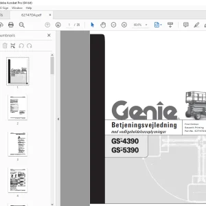 Genie GS-4390 GS-5390 Betjeningsvejledning 62747DA - PDF DOWNLOAD 